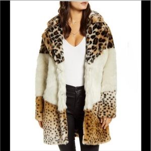 Blank NYC Leopard Print Faux Fur Coat NWOT